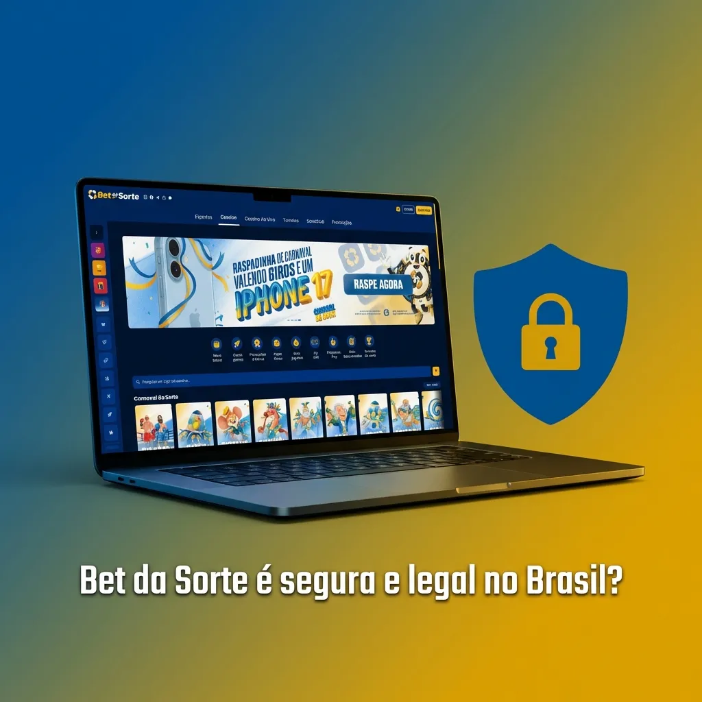 Banner “Bet da Sorte é segura e legal no Brasil?” com texto sobre licença Curaçao, privacidade, criptografia e jogo responsável